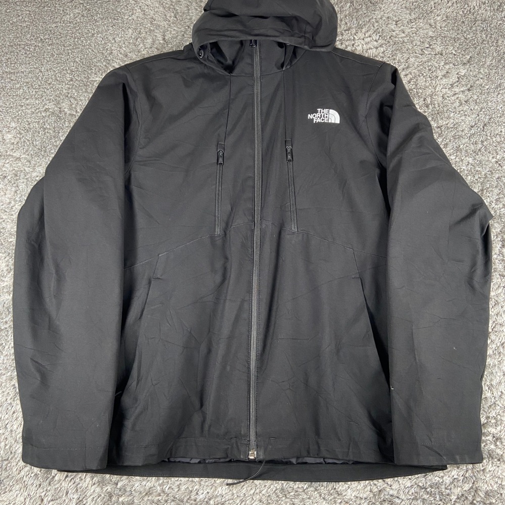 The North Face WindWall Jacket Mens Large Black Primaloft Insulated Hooded Coat